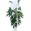 1 Pc Church Chair Decor Wedding Aisle Decorations for Wedding Ceremony Pew Flowers for Party Decor with Artificial Flowers Eucalyptus Ribbons White