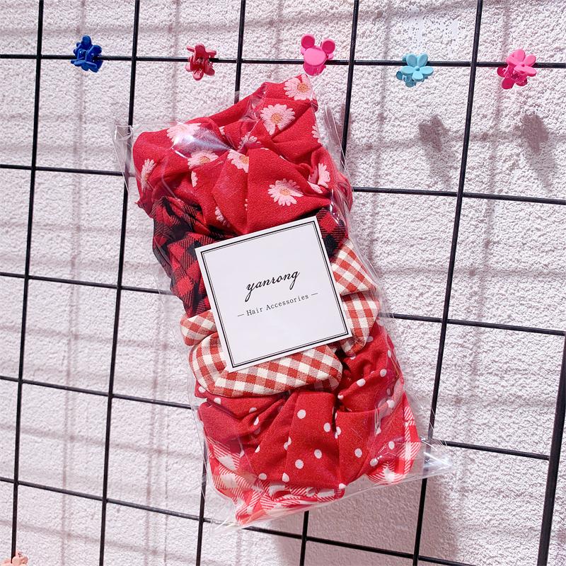 Новые 5 шт./компл. резинки для волос ярких цветов с принтом для женщин, милая повязка для волос, держатель для хвоста, эластичная резинка, модные аксессуары для волос