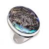 Кольцо из стерлингового серебра 925 пробы с натуральным камнем-ракушкой Abalone, размер 10 D9h90