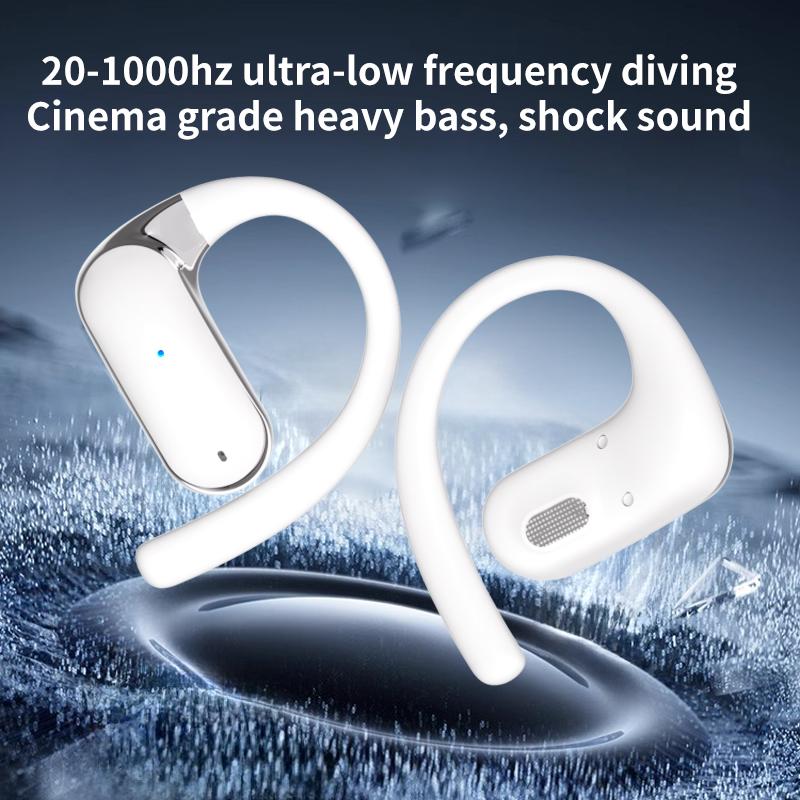 Беспроводные наушники с заушным креплением, безболезненная спортивная гарнитура Hi-Fi с шумоподавлением, стерео звук, музыка с HD микрофоном, низкая задержка, водонепроницаемые