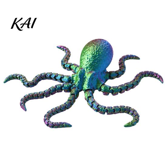 Novelty Gift for Kids 3D Printed Octopus Sea Animal Fidget Toy, Flexible Articulated Tentacle Figurine, Stress Relief Toy Desktop Decoration