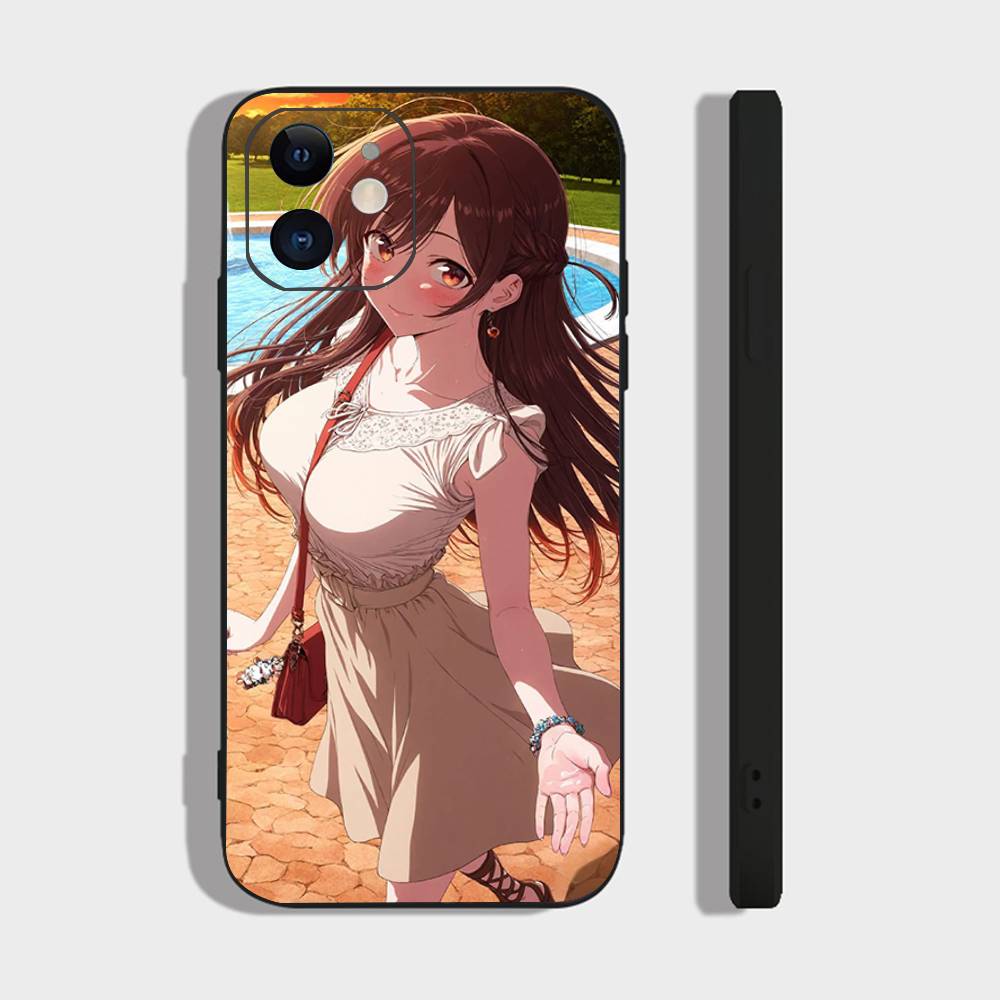 Чехол для телефона Mizuhara Chizuru из аниме «Девушка напрокат» для iPhone 17 Air 16 15 14 13 Pro Max 11 12 Черный силиконовый чехол