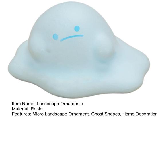 Micro Landscape Ornament with Macaron Colors Cute Ghost Shapes Dollhouse Decoration