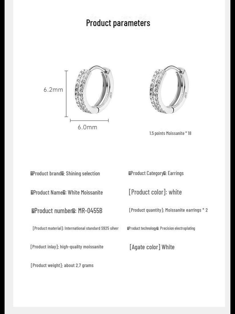 Серьги из стерлингового серебра и платины с муассанитом: Женские роскошные, невыцветающие, ультра-блестящие серьги в стиле бриллиантов