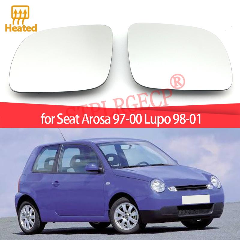 For Seat Arosa 97-00 Lupo 98-01 Left or Right Mirror Heated Door Side Glass Wing Mirror Lens Rear View Replacement