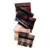 Wool Scarf  Women's Retro Plaid Autumn and Winter New Style Versatile Winter Scarf  Dual Use