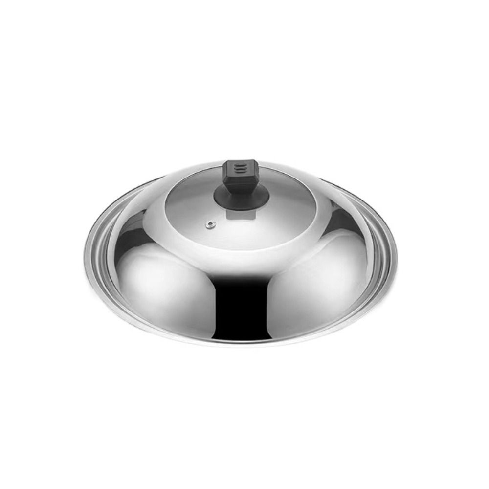 28/30/32/34/36/38CM Wok Cover Universal Frying Pan Lid Stainless Steel Visible Pot Lid Household