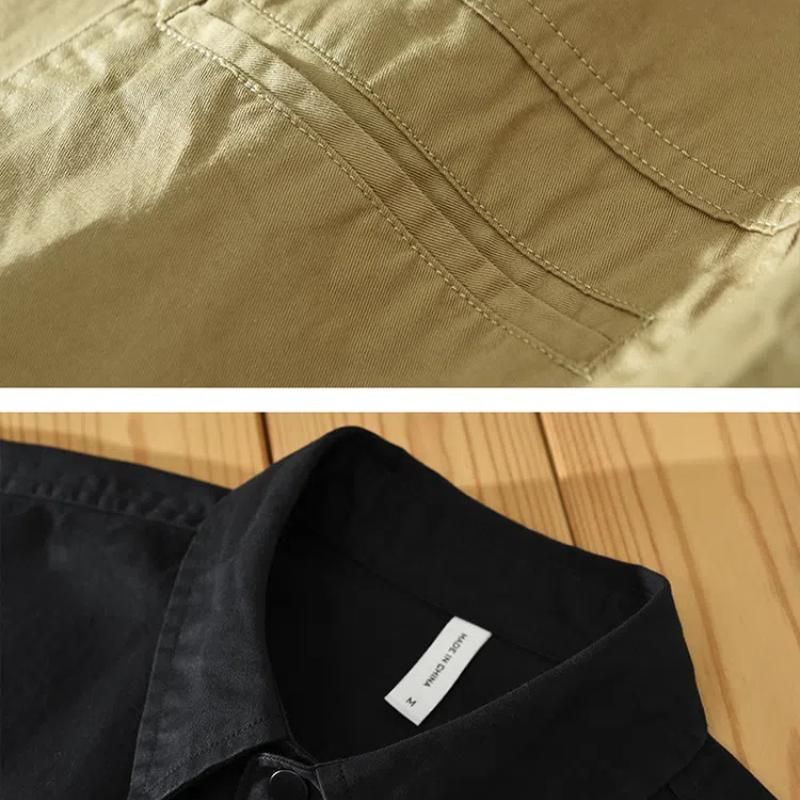 Рубашки-карго в японском стиле для мужчин, новые модные повседневные рубашки с длинным рукавом из 100% хлопка для мужчин, весна и осень, уличная одежда, свободные топы для молодежи