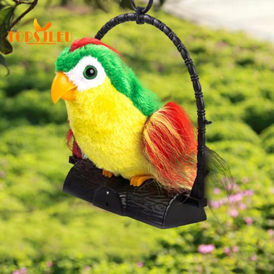 Яркая цветная реалистичная плюшевая игрушка-попугай с подставкой для записи, обучающая игрушка-попугай, садовые принадлежности