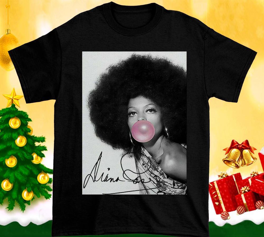 Diana Ross Signature Black Short Sleeve T Shirt Size S-5XL Cotton Unisex T-Shirt