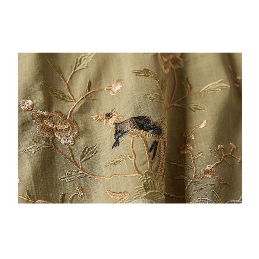 Повседневная хлопково-льняная рубашка, летний топ с вышивкой в ​​стиле ретро, ​​женская художественная блузка с круглым вырезом