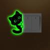 Self-Adhesive Luminous Cat Wall Decals PVC Cat Switch Stickers Glowing Cat Stickers  Living Room