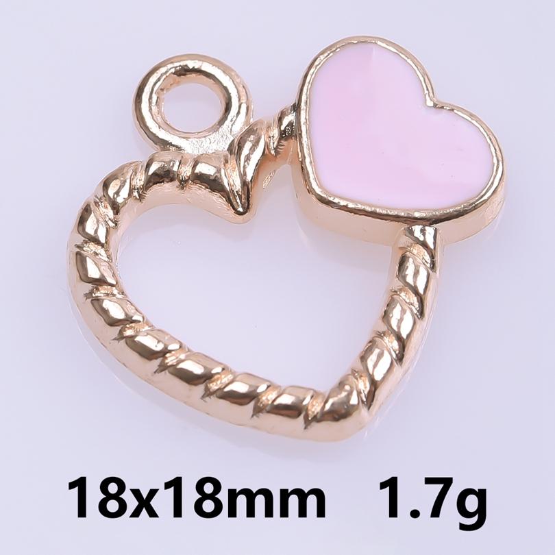 Pink Love Girl Accessories Enamel Bulk Charms For Jewelry Making Supplies Moon/Flower/Butterfly Pendants Charm DIY Earring Craft