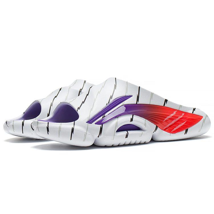 Мужские тапочки Li Ning Speed 8 Quiet Slide Бело-фиолетово-красные ABTS009-5