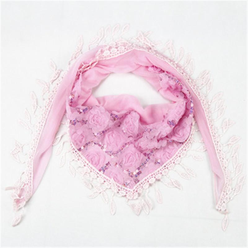 Весенне-осенний женский треугольный шарф, изысканный тонкий шелковый шарф с вышивкой и кисточками, шаль