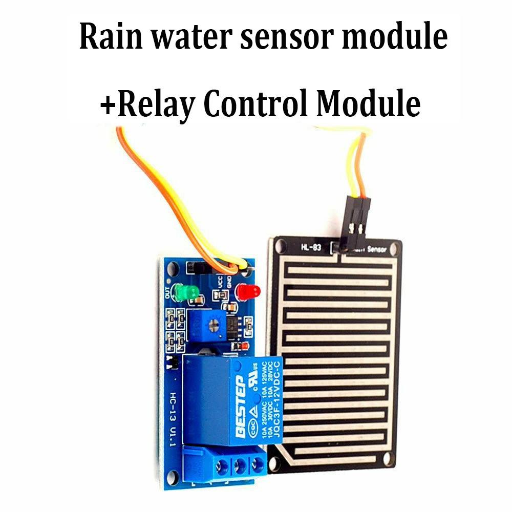 Модуль обнаружения воды 12 В для Arduino, датчик капель дождя с релейным выходом для мониторинга погоды, мощность реле 250 В