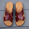Fashion Summer Sandals Men Leather Classic Roman Open-toed Slipper Outdoor Beach Rubber Summer Shoes Flip Flop Water Sandals Men