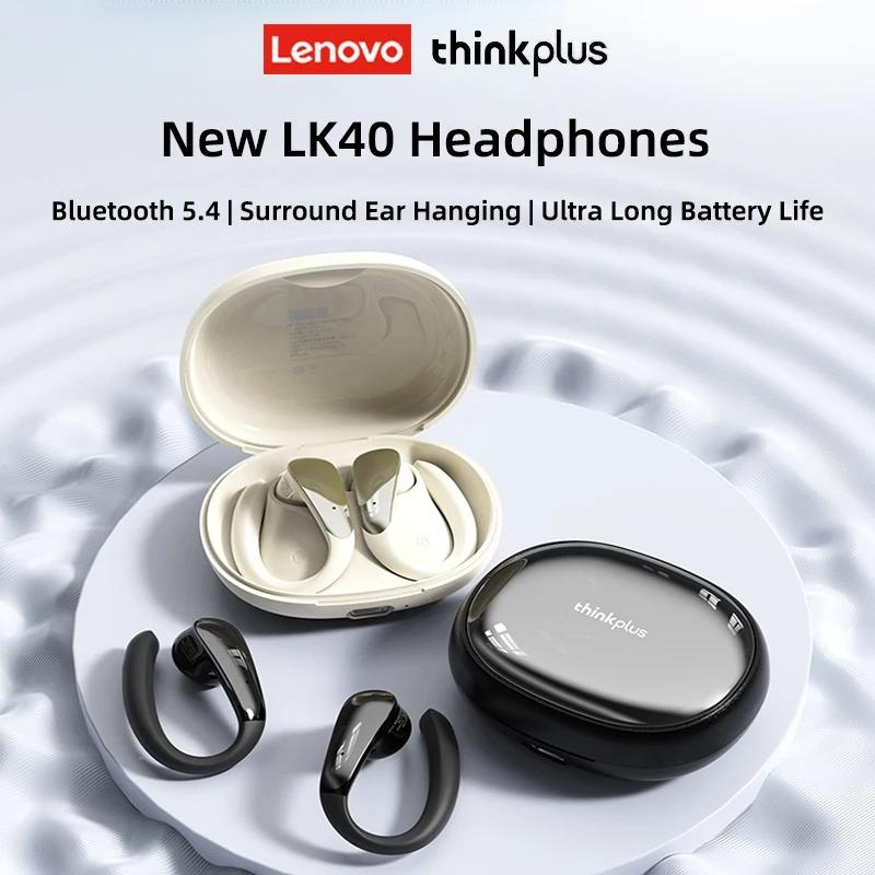 Lenovo Наушники LK40 OWS с ушным крючком, беспроводные, Bluetooth 5.4, звук Hi-Fi, наушник для игр, спорта, водонепроницаемые, для музыки, с шумоподавлением, гарнитура для HD-звонков