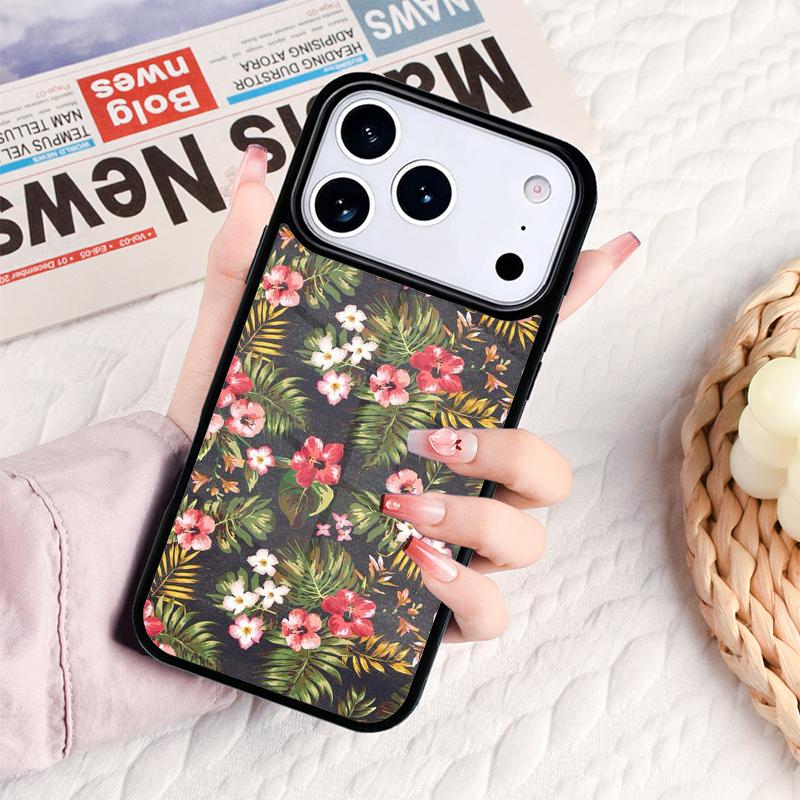 Retro Tropical Floral Flowers Phone Case For IPhone 17 16e 15 14 13 12 11 Pro Max Air Mini Soft Protective Cover