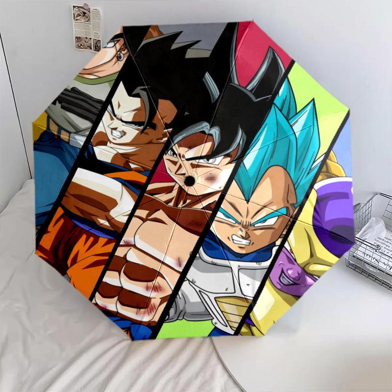 Зонт-автомат с рисунком из Dragon Ball, портативный и складной дизайн, 8 спиц, рождественский или подарок на день рождения.