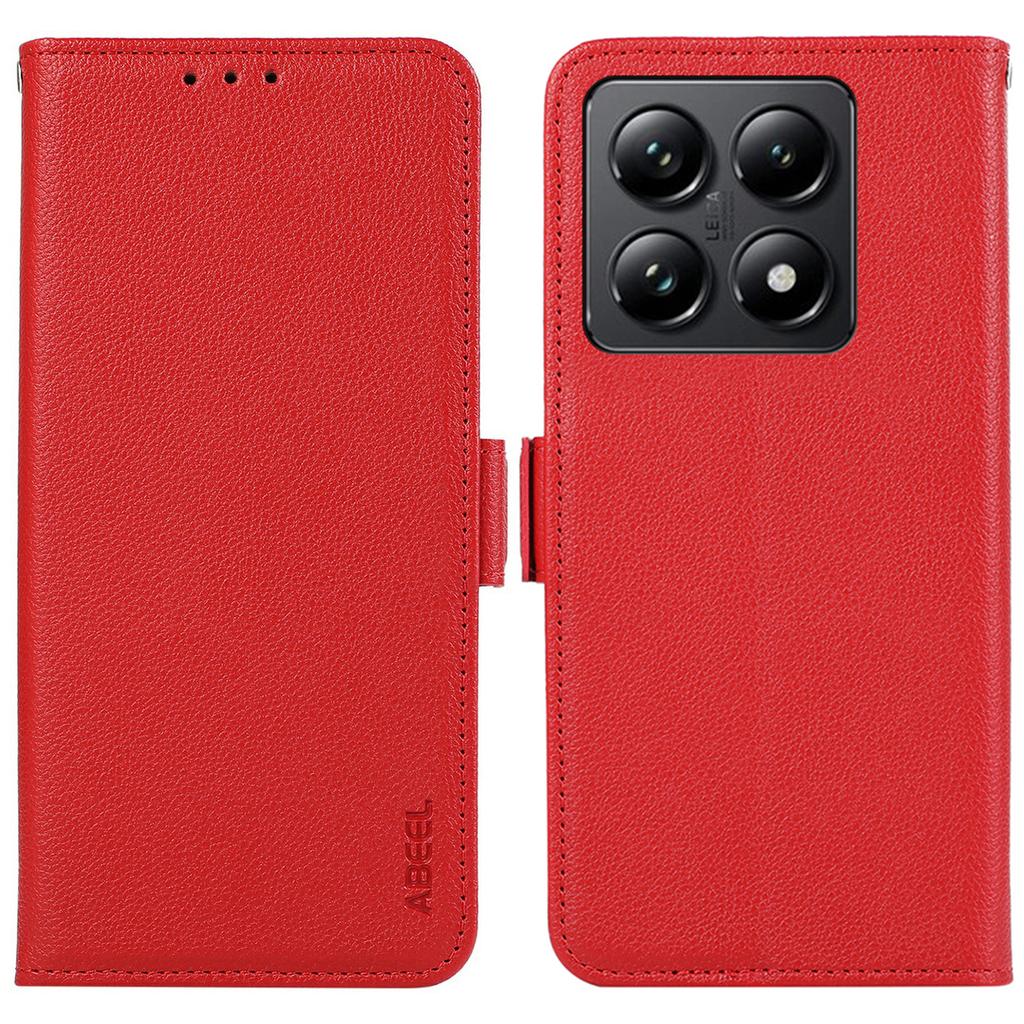 ABEEL For Xiaomi 14T Case Litchi Texture Leather RFID Blocking Phone Cover