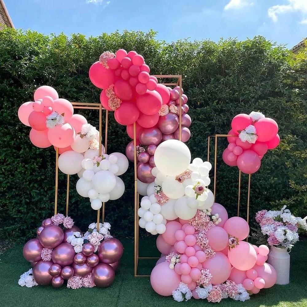 26/52Pcs Pink Latex Balloon Set With Sequins For Birthday Party Scene Decoration Wedding Anniversary Baby Shower 5