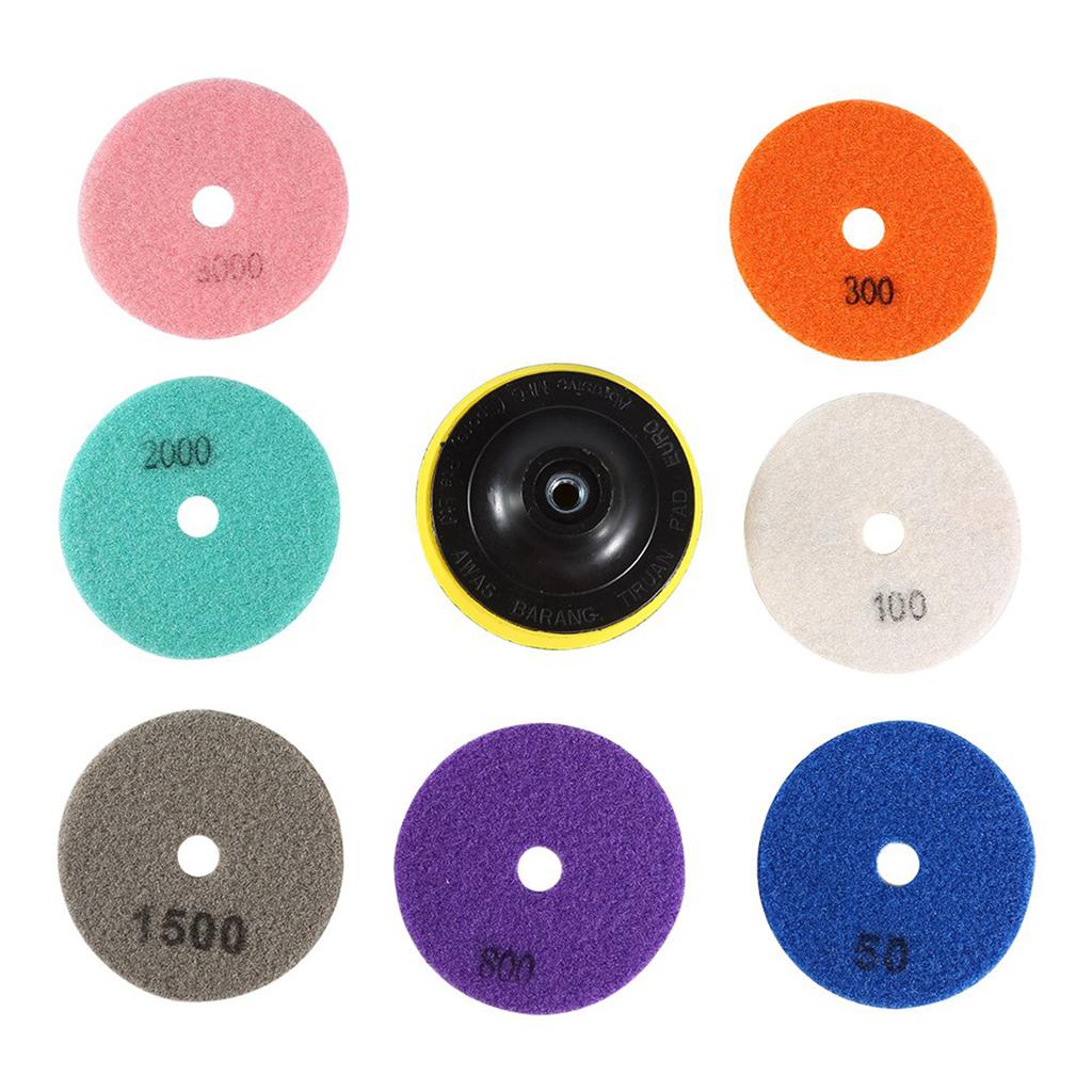 Disc Polishing Pads One Set Wet Dry Polishing Pads Disc for Granite Marble Concrete Stone 4 Inch Polishing Disc