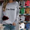 Женская толстовка с круглым вырезом и узором «кровь» с длинными рукавами I'm Fine, легкие толстовки с капюшоном для женщин, женская мода на молнии