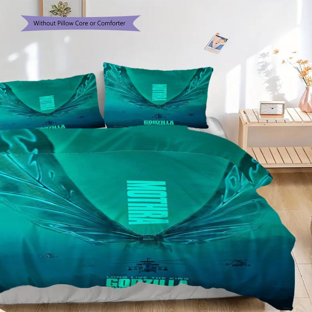 Godzilla Monsters Bedding 1 Duvet Cover 2 Pillowcase Without Core Christmas Birthday Gift Bedding Set Duvet Cover And Pillowcase