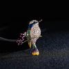 Bird Brooches For Women Flower And Magpie Pins Shining Animal Jewelry