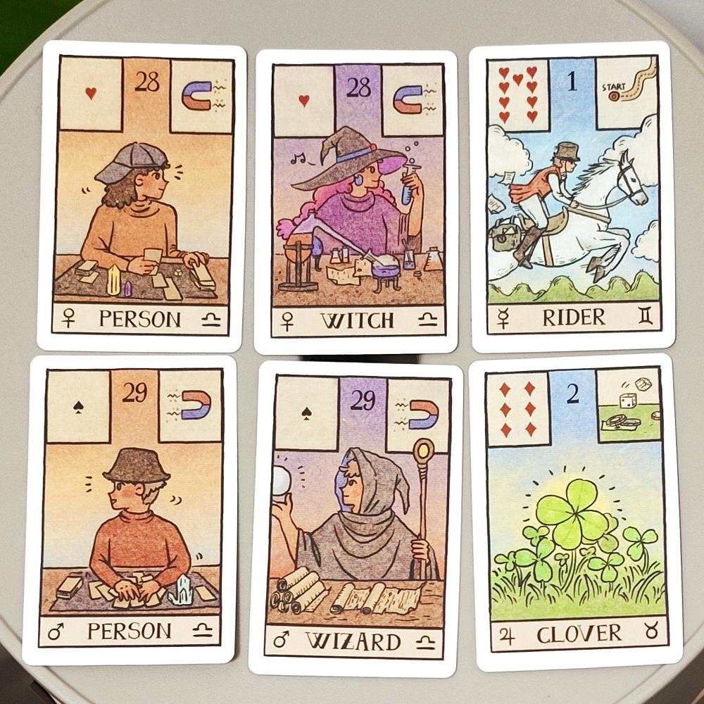 9*6см Око Акаши Ленорман: Набор для гадания из 61 карты (36 Традиционных + 12 Новых + 13 Дополнительных) Современные иллюстрированные оракульные карты