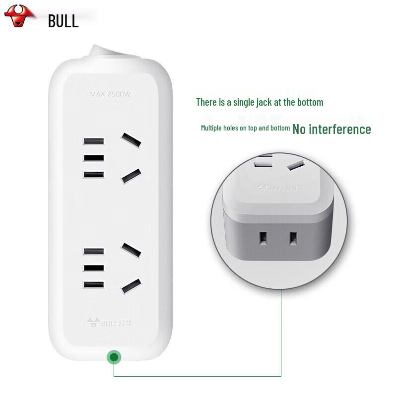 BULL GN-93120 Vertical 3-Outlet Power Adapter CN plug (adapter included)