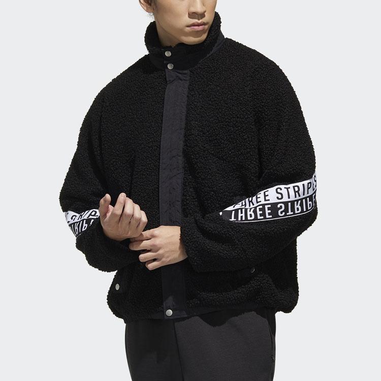 Adidas Куртка-боа Mhs с воротником-стойкой и флисовой подкладкой Мужские куртки черные GE0388