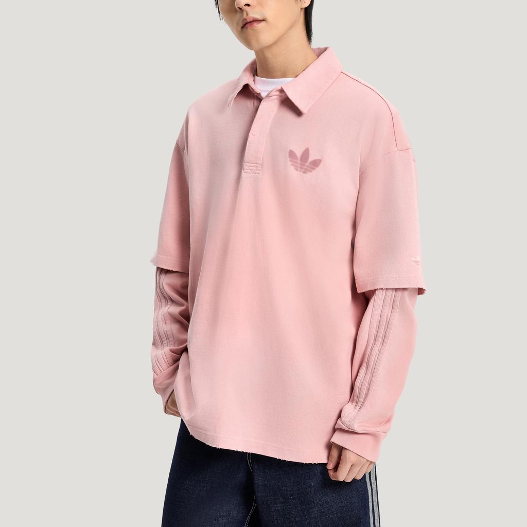 adidas Originals FW25 2-в-1 Лонгслив Вязаный Свободный Крой Рубашка-поло Мужские топы KR5054