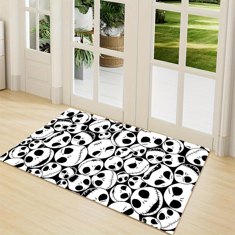 Nightmare Before Christmas Faces Carpet Rug Soft Washable Anti Slip Home Living Room Sofa Mats Personalized Christmas Rug