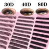 Mixed Length Segmented False Eyelashes 40D Thickness DIY Grafting Eyelashes Fake Eyelash Set  Women