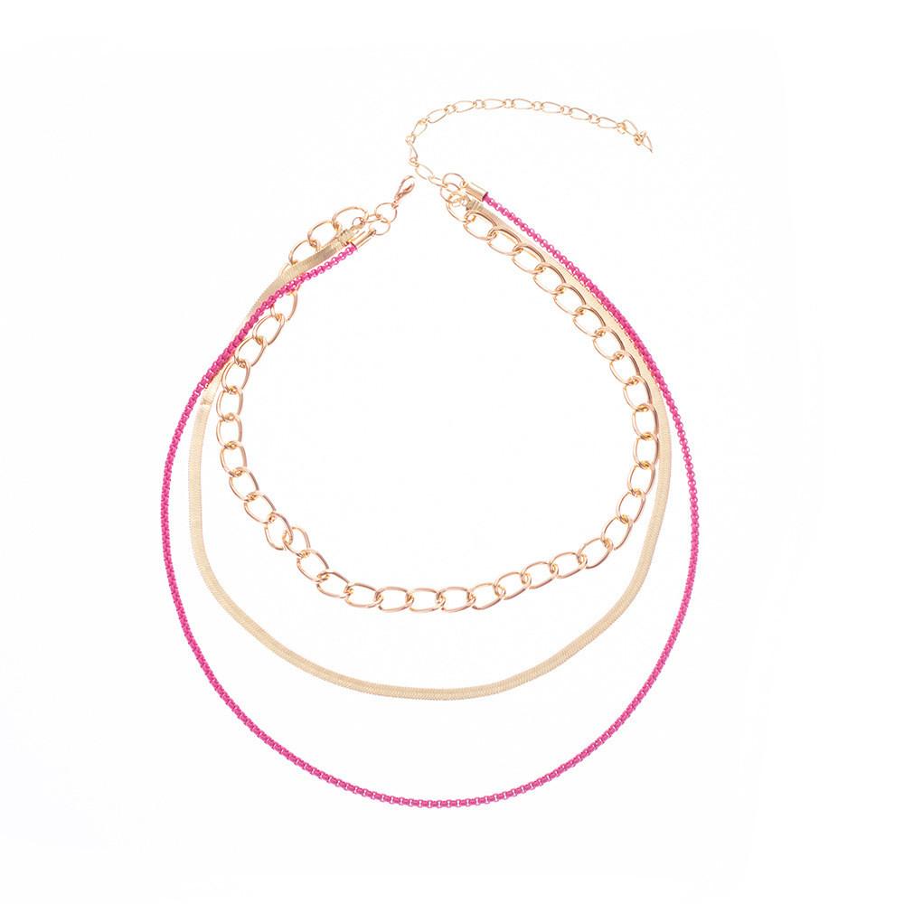 Модное многослойное ожерелье из сплава с буквами и черепом и фруктами для модных женщин