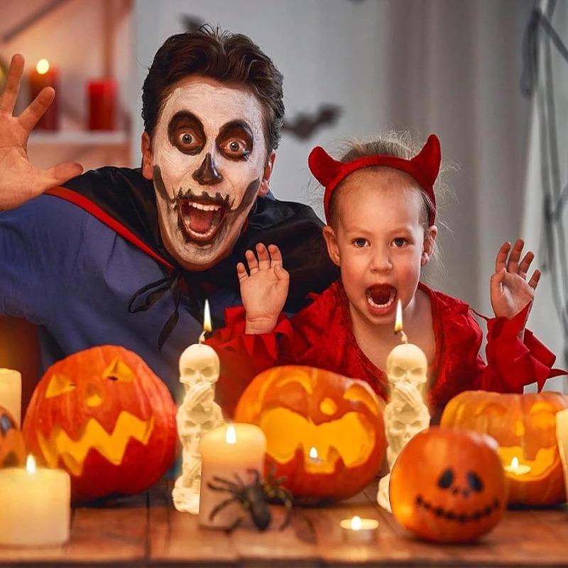 1-5 шт. Хэллоуин DIY Форма для свечей 3 шт. - Силиконовая форма Тыква Череп Гримаса для Ароматерапевтического Воска Жуткое Украшение для Домашней Вечеринки
