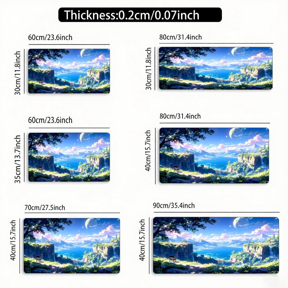 Healing Landscape Mouse Pad Large Rubber Base Non-slip PC Desk Accessories Mousepad for Office and Gamer Keyboard Mats Decor Mat