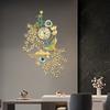 Large Peacock Iron Wall Clock,Gold Blue Art Wall Clocks 80*120cm Wall-mounted for Kitchen,Dining Room