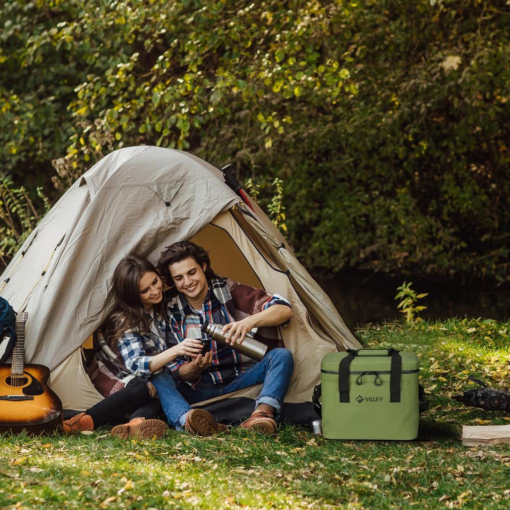 VILLEY Кулер 20 л Сохраняет еду холодной и может переноситься в руке или на плече. Идеально подходит для еды на открытом воздухе. Легкий зеленый ящик, Изолированный,