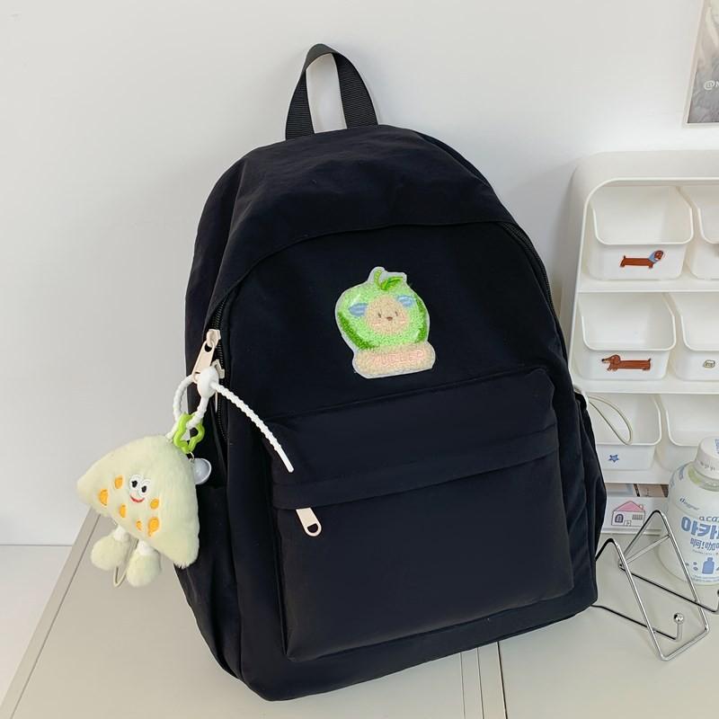Dopamine Backpack For Middle School Students With Solid Color And Cartoon Bear Decor For School Use
