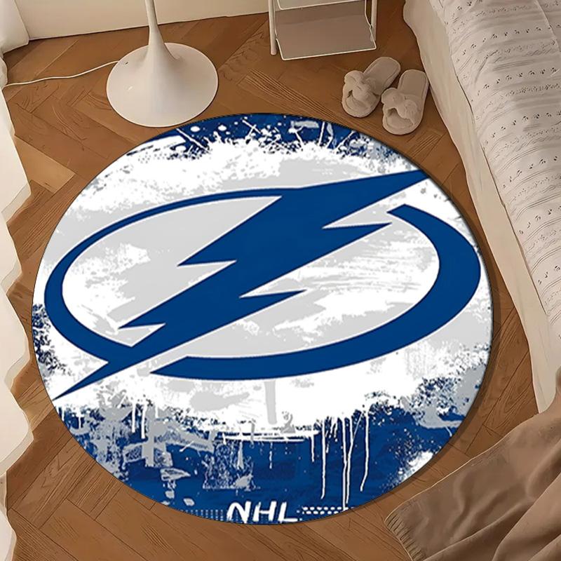Tampa Bay Hockey Round Rug for Livingroom,Bedroom, Palyroom, Chair Rug, Area rug, Circle Carpet, Large Size Decor Fan Christmas gift