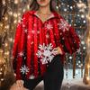 Women's Fashion Casual Long Sleeve Printed Zipper Turtleneck Drop Shoulder Sweatshirt Top