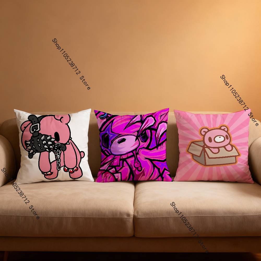 Cartoon G-Gloomy Bear Pillow Covers Cartoon Sofa Decorative Home Double-Sided Printing Short Plush Cute Cushion Cover