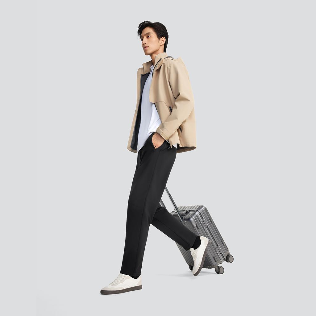 Li Ning Fitness Series Simple Logo Comfortable Mid Waist Straight Leg Casual Pants Men Bottoms AYKV901-2