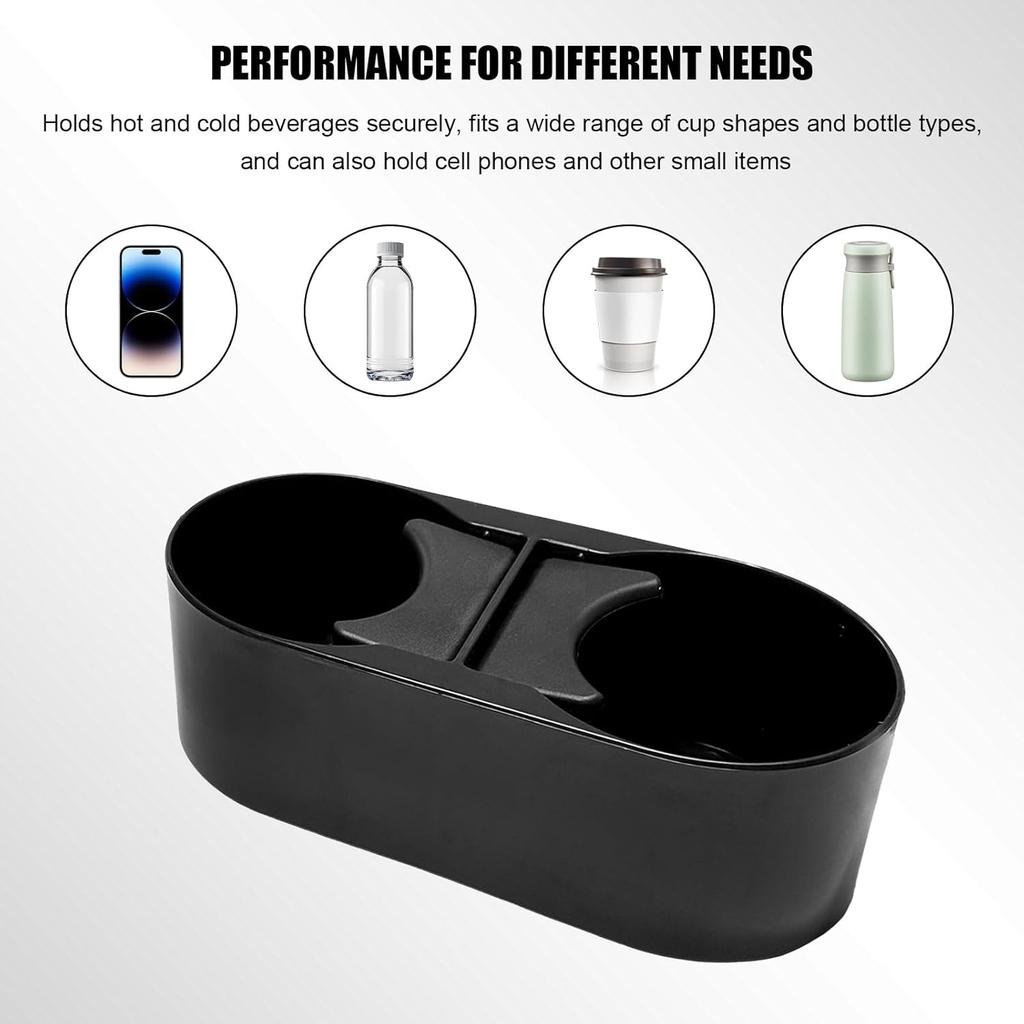 Car Cup Holder, Auto Double Drink Holder Multifunctional Center Console Organizer, 3 x 7 x 2 inches Front Seat Beverage Organizer Interior Cup