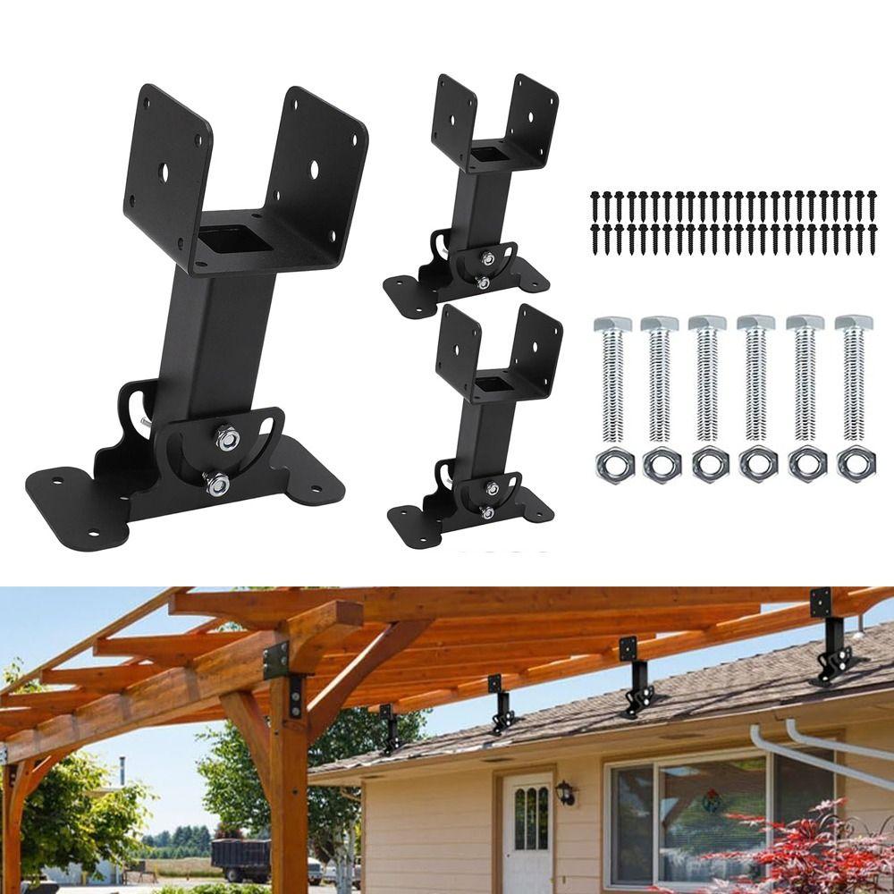 1 Pack 180 Degree Heavy Duty Roof Brackets Adjustable Pergola Roof Brackets for Wood Gazebo Pergola