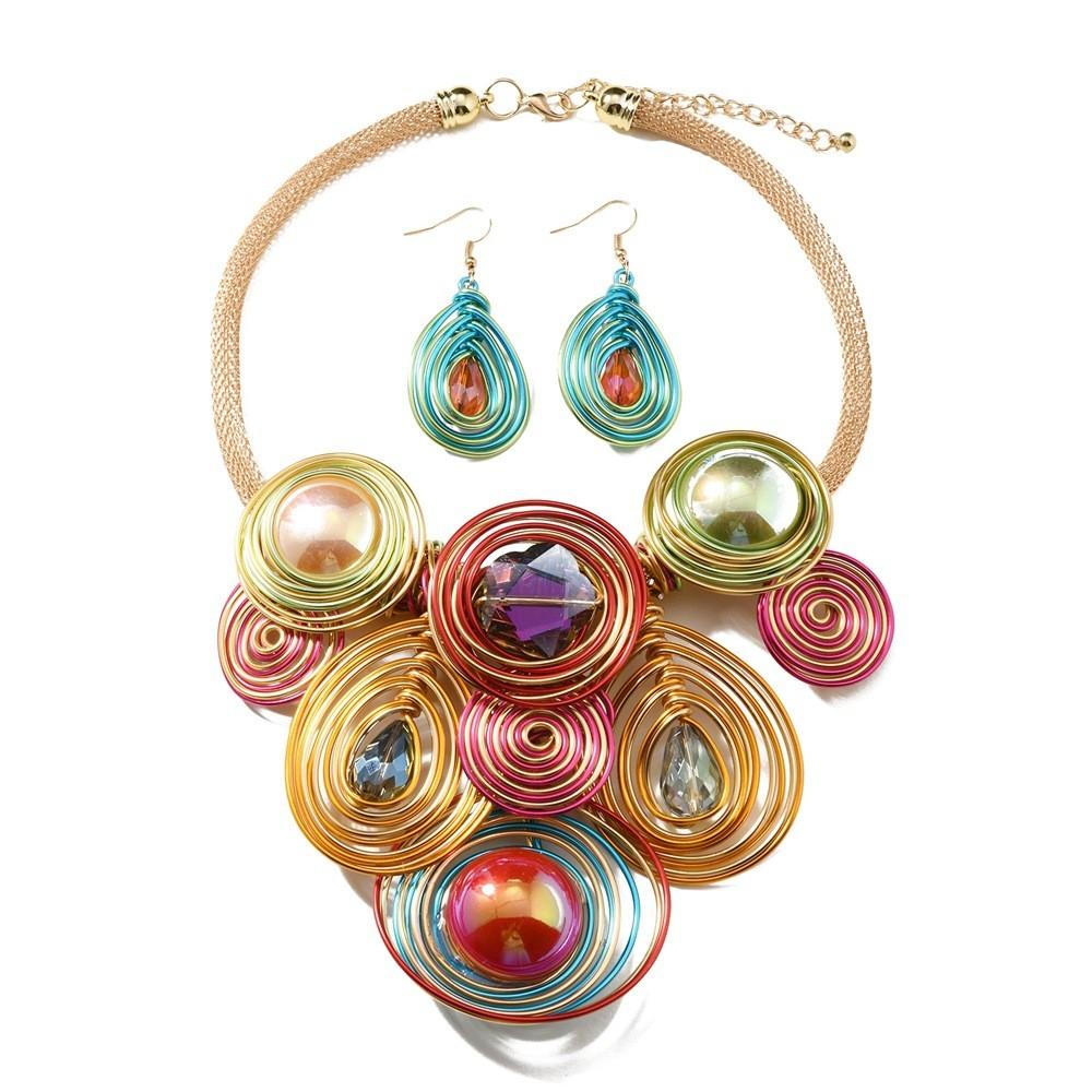 Модный набор украшений с акриловыми подвесками и гальваническим покрытием для женщин