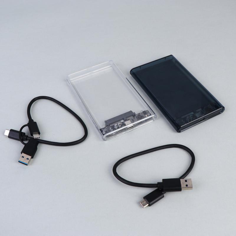 Внешний корпус для 2,5-дюймовых накопителей USB Type C, SATA на USB 5 Гбит/с, прозрачный корпус для HDD/SSD, поддержка для ПК и ноутбуков